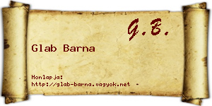 Glab Barna névjegykártya